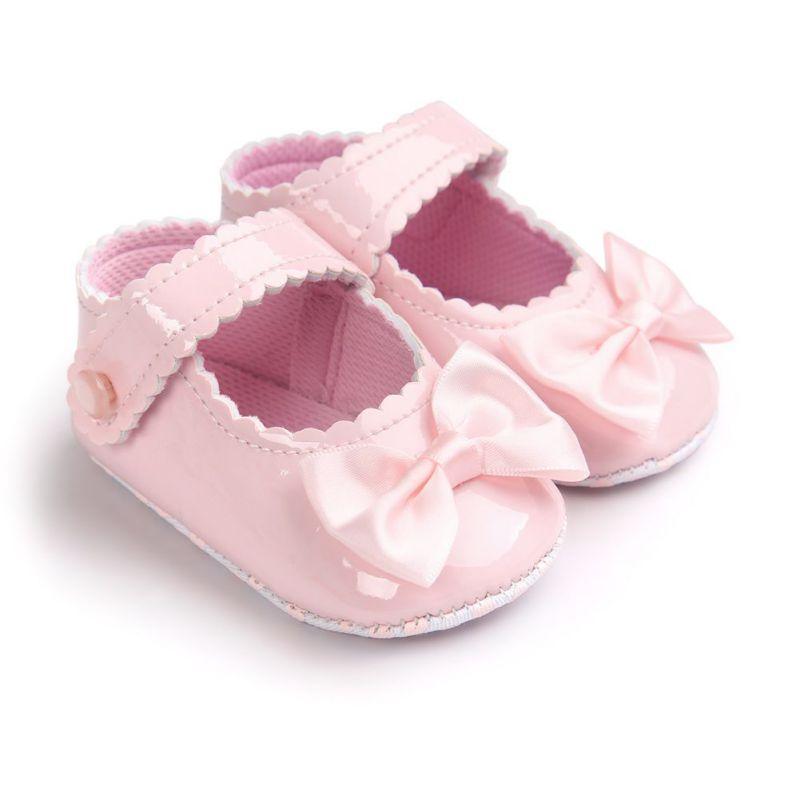 Red Princess Baby Girl Shoes Newborns Butterfly-knot PU Leather Shoes Infants Crib Soft Fashion Footwear Shoes - Fierce and Chic