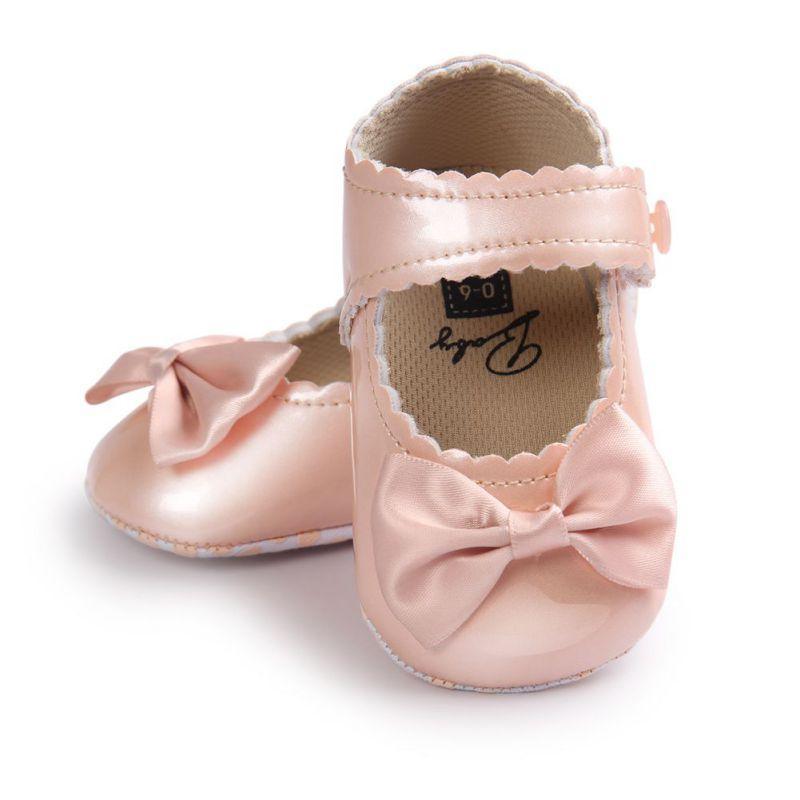 Red Princess Baby Girl Shoes Newborns Butterfly-knot PU Leather Shoes Infants Crib Soft Fashion Footwear Shoes - Fierce and Chic