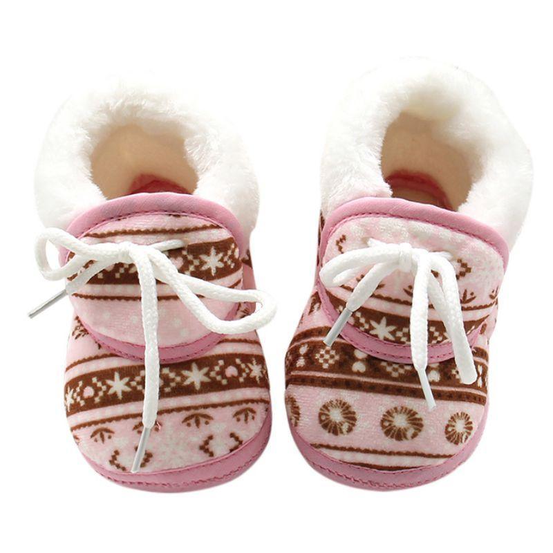 Newborns Baby Boy Soft Soled Footwear Walking Shoes Winter Warm Print First Walkers Baby Girl Cotton Shoes - Fierce and Chic