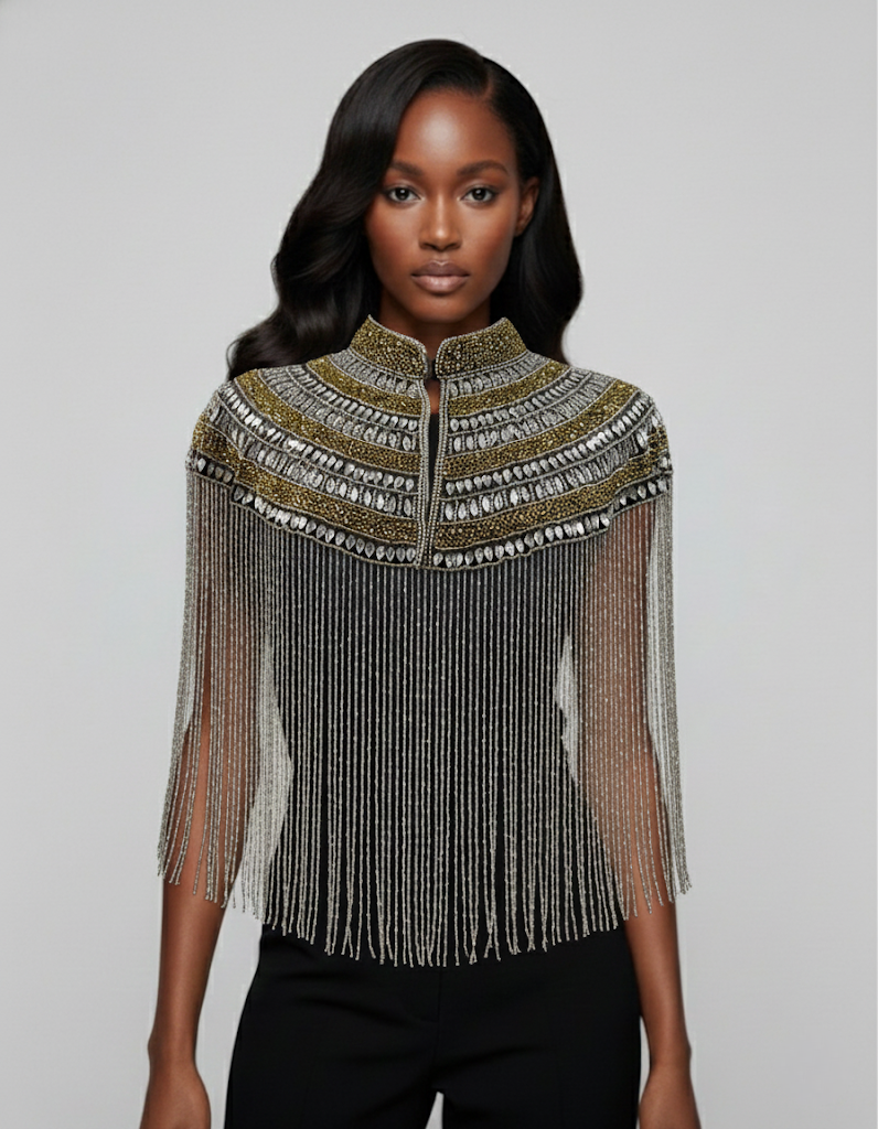 Metallic Horizon Cape - Fierce and Chic