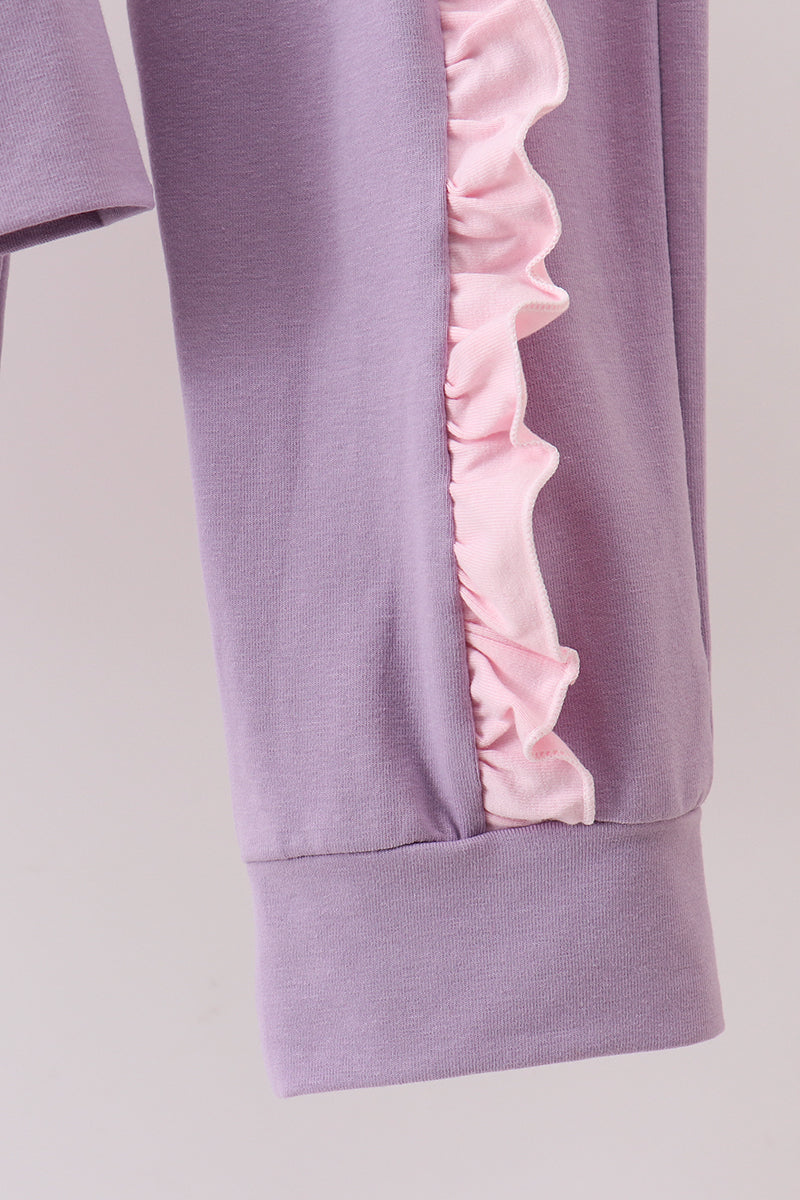 Purple Butterfly Ruffle Jogger Set - Fierce and Chic