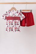 Maroon Alabama Smocked Shorts Set - Fierce and Chic
