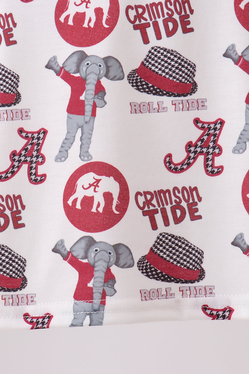 Maroon Alabama Smocked Shorts Set - Fierce and Chic