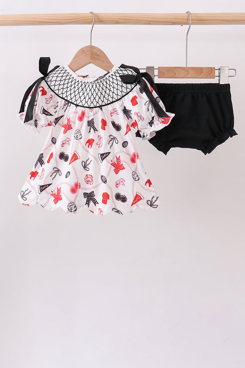 Black Georgia Smocked Bloomer Set - Fierce and Chic