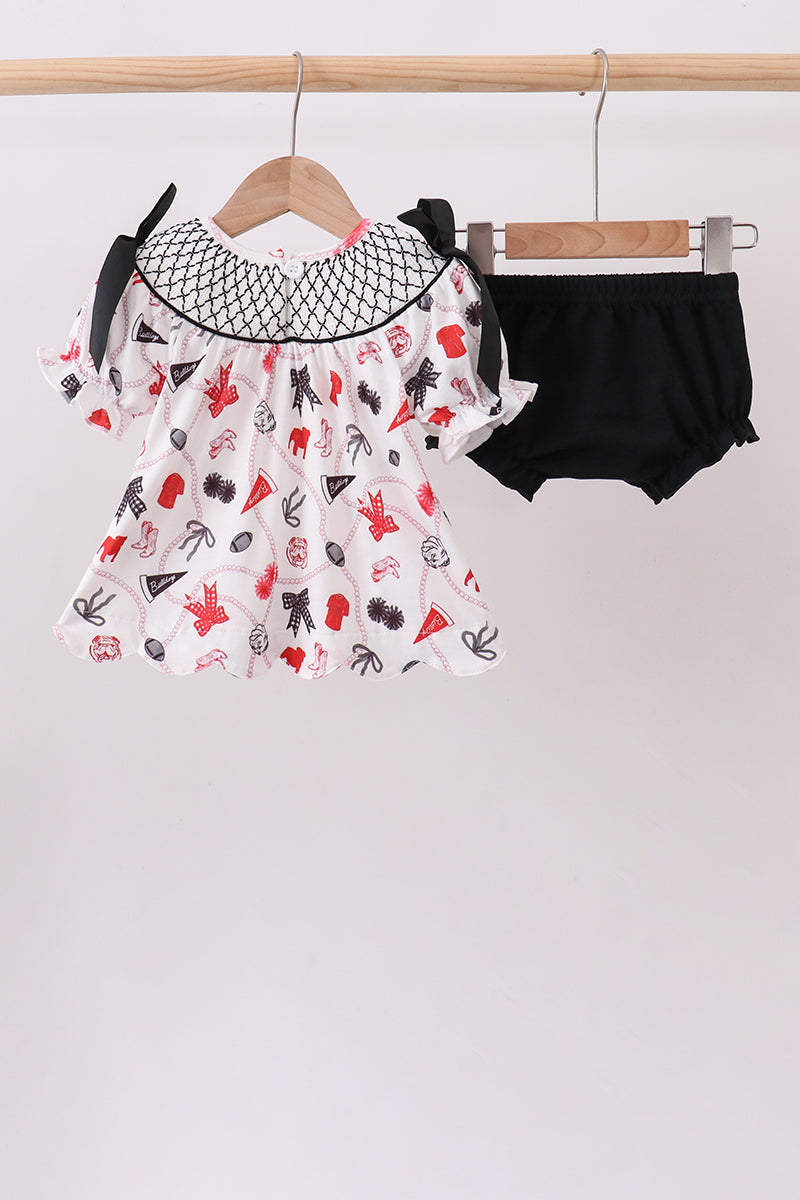 Black Georgia Smocked Bloomer Set - Fierce and Chic