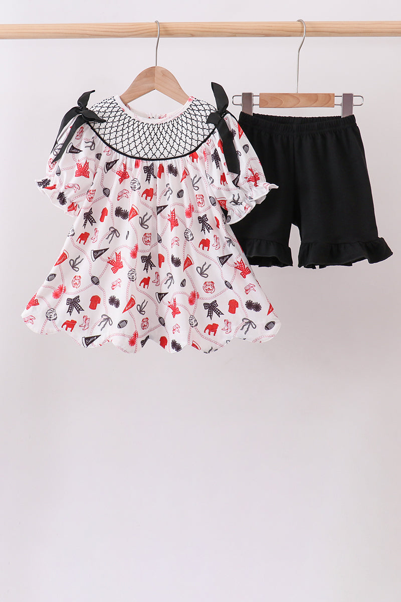 Black Georgia Smocked Shorts Set - Fierce and Chic