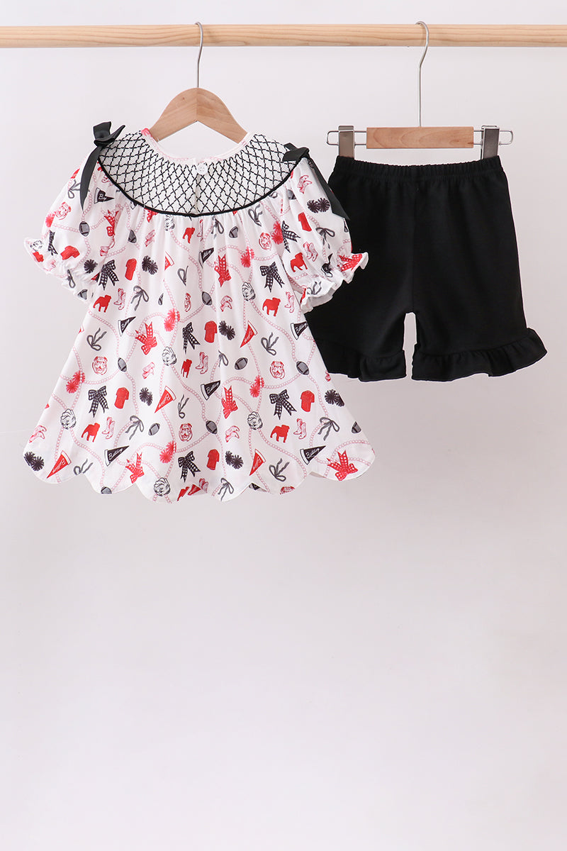 Black Georgia Smocked Shorts Set - Fierce and Chic