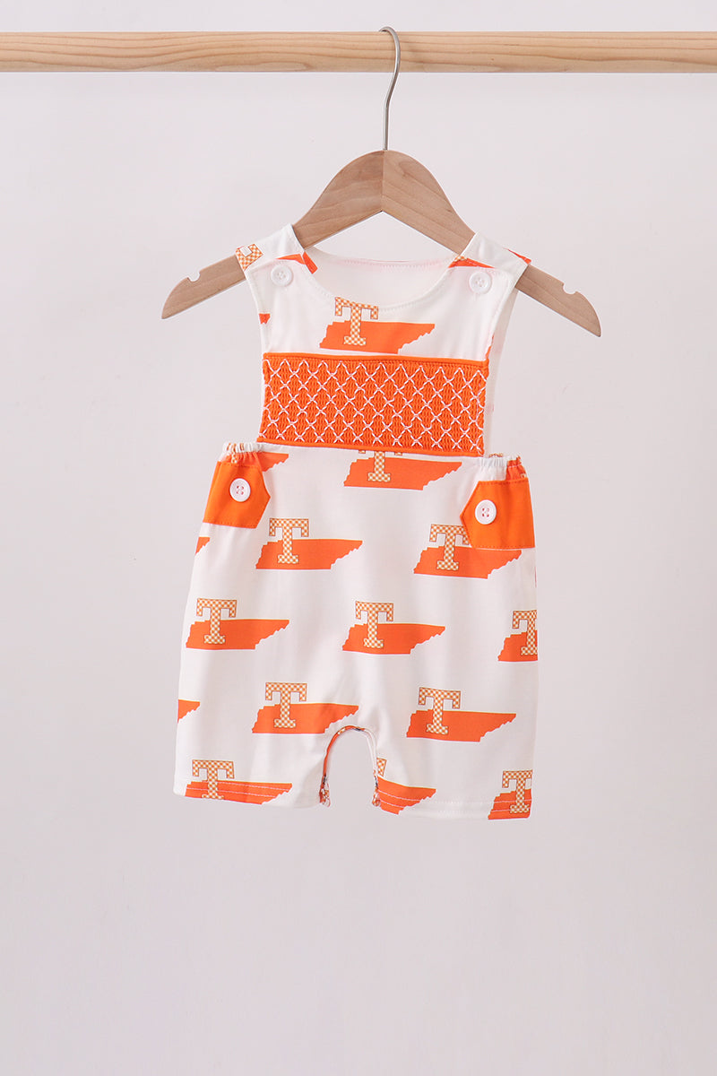 Orange Tennessee Smocked Jon Jon - Fierce and Chic