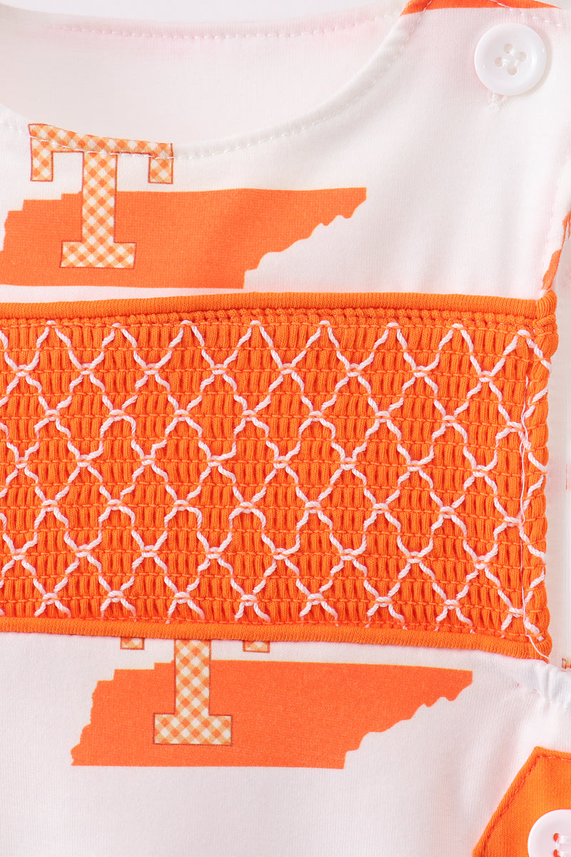 Orange Tennessee Smocked Jon Jon - Fierce and Chic