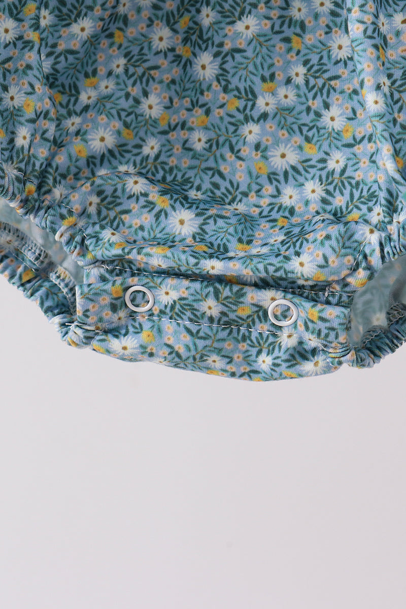 Teal Floral Lace Bow Bubble - Fierce and Chic