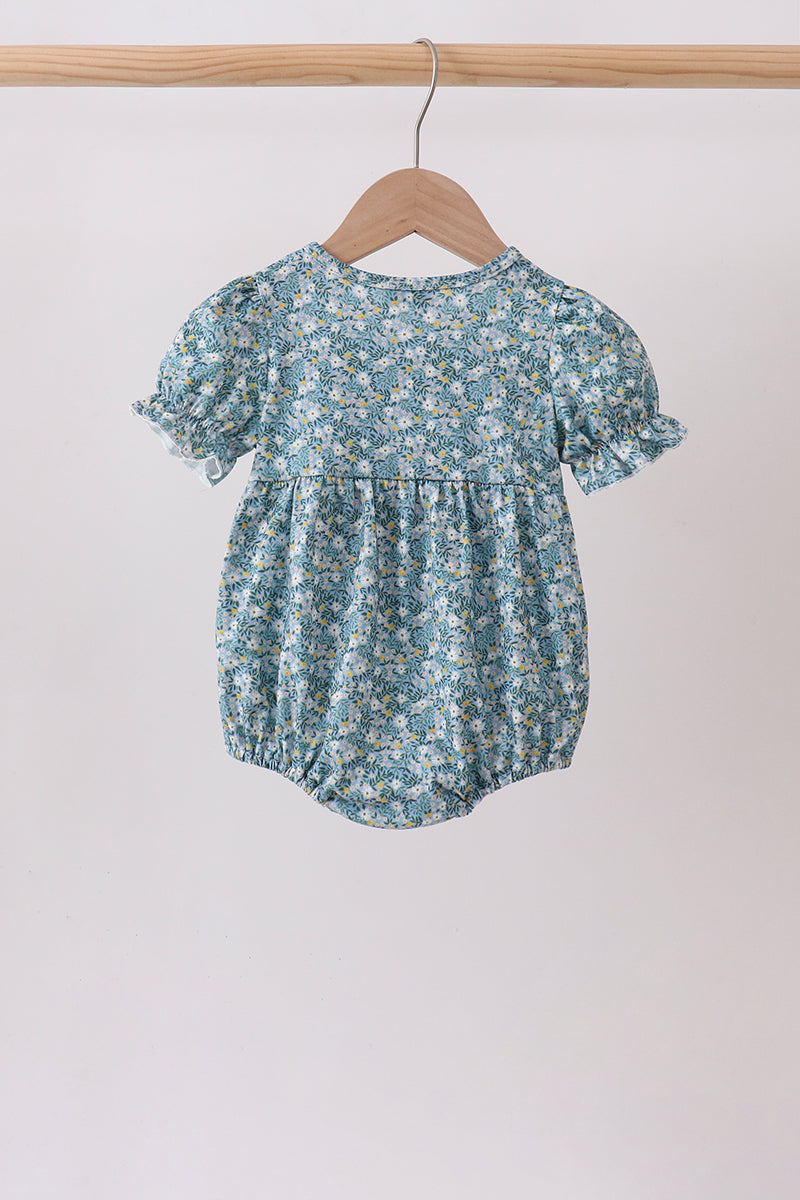 Teal Floral Lace Bow Bubble - Fierce and Chic
