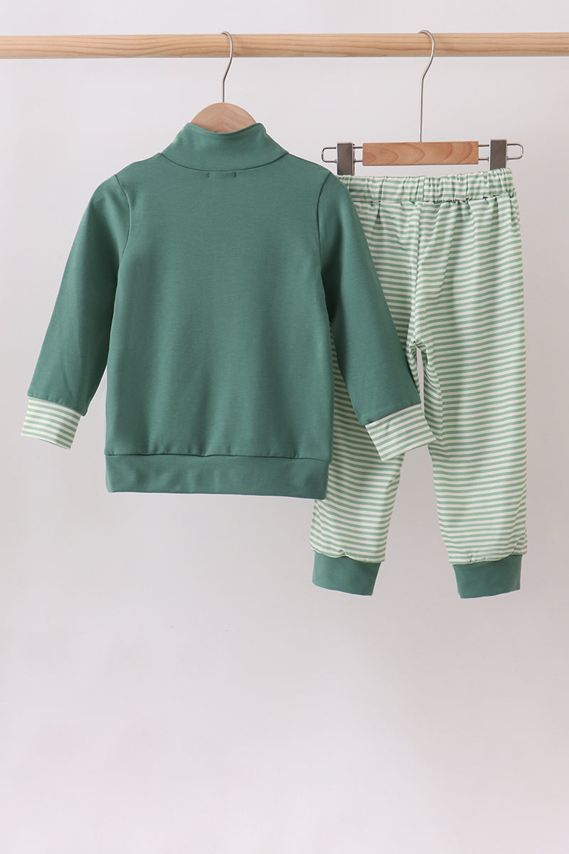 Teal Stripe Jogger Set - Fierce and Chic