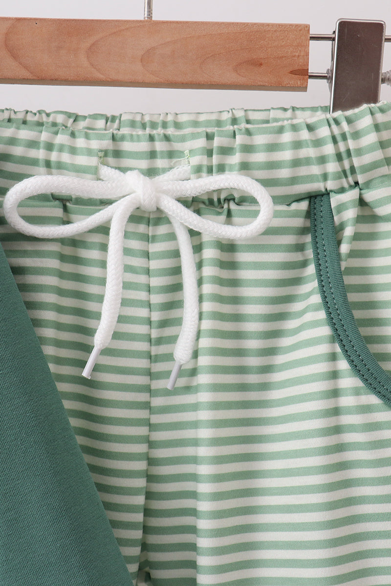 Teal Stripe Jogger Set - Fierce and Chic