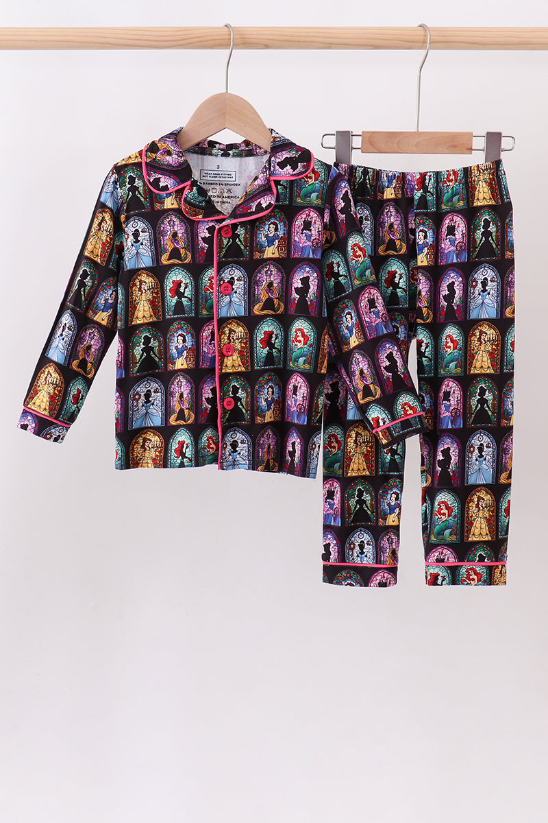 Black princess bamboo pajama set - Fierce and Chic