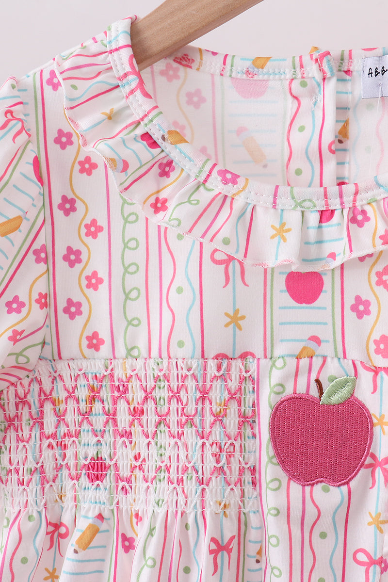 Pink Apple Smocked Ruffle Shorts Set - Fierce and Chic