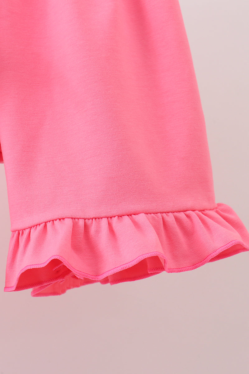 Pink Apple Smocked Ruffle Shorts Set - Fierce and Chic