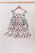 Sage Mallard French Knot Ruffle Dress - Fierce and Chic