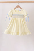 Cream smocked ruffle dress - Fierce and Chic