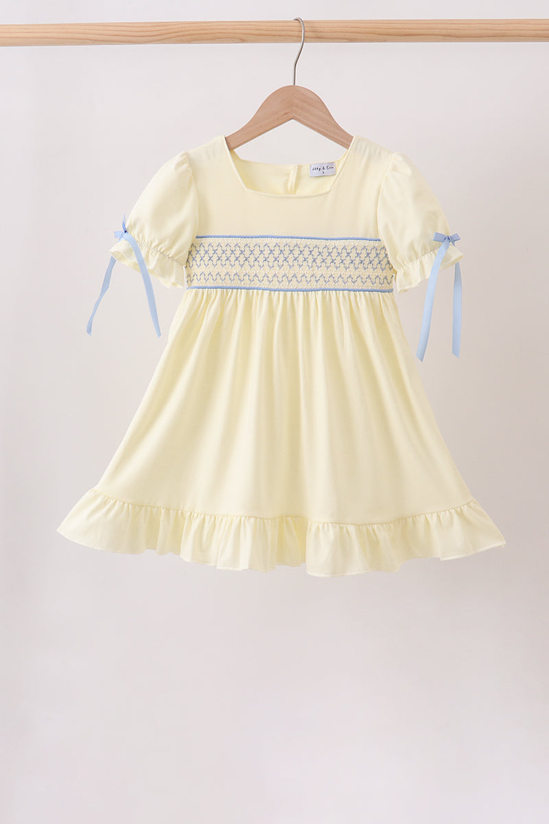 Cream smocked ruffle dress - Fierce and Chic