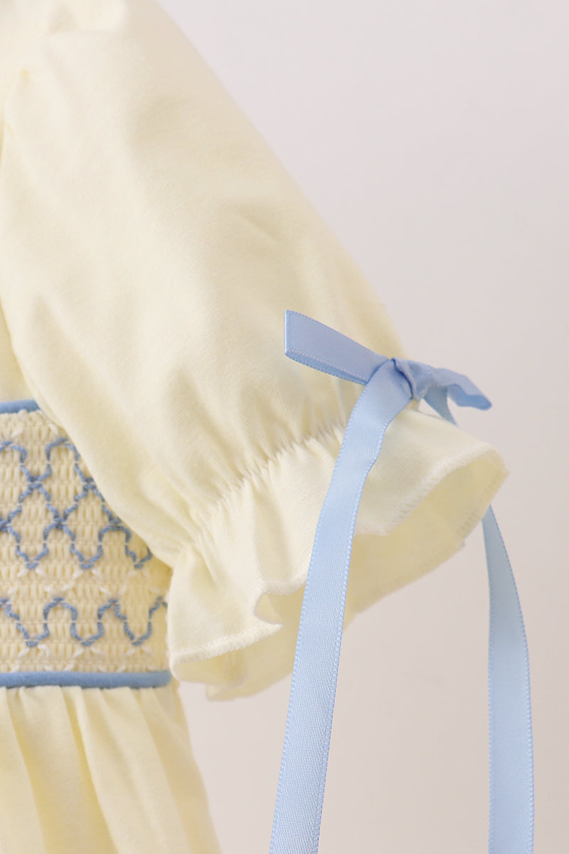 Cream smocked ruffle dress - Fierce and Chic