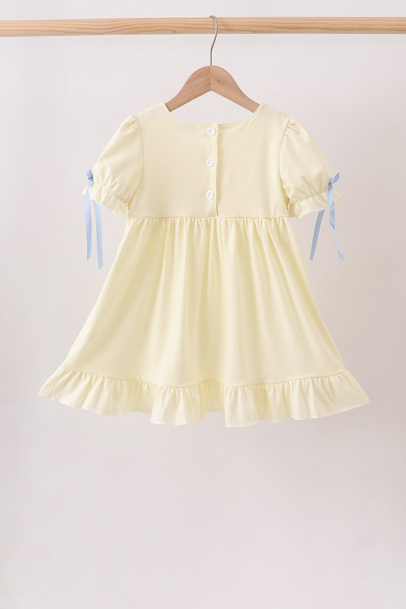 Cream smocked ruffle dress - Fierce and Chic