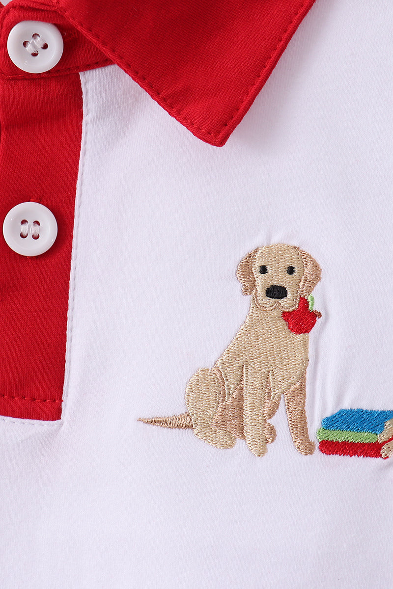 Blue Puppy Embroidered Boys Shorts Set - Fierce and Chic
