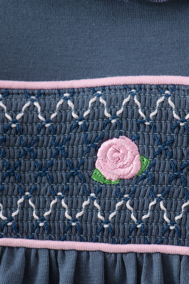 Garden Rose Smocked Ruffle Bubble - Fierce and Chic