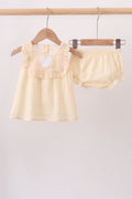 Oatmeal character french knot bloomer set - Fierce and Chic