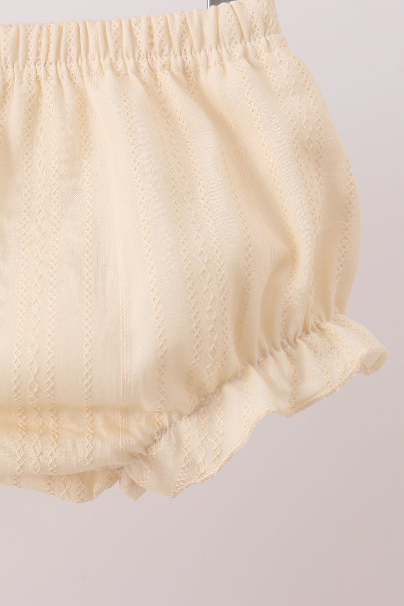 Oatmeal character french knot bloomer set - Fierce and Chic