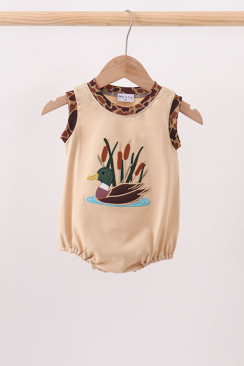 Camouflage duck applique bubble - Fierce and Chic