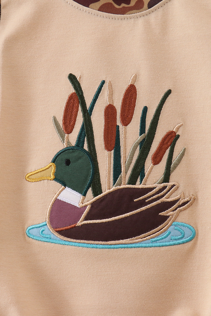 Camouflage duck applique bubble - Fierce and Chic