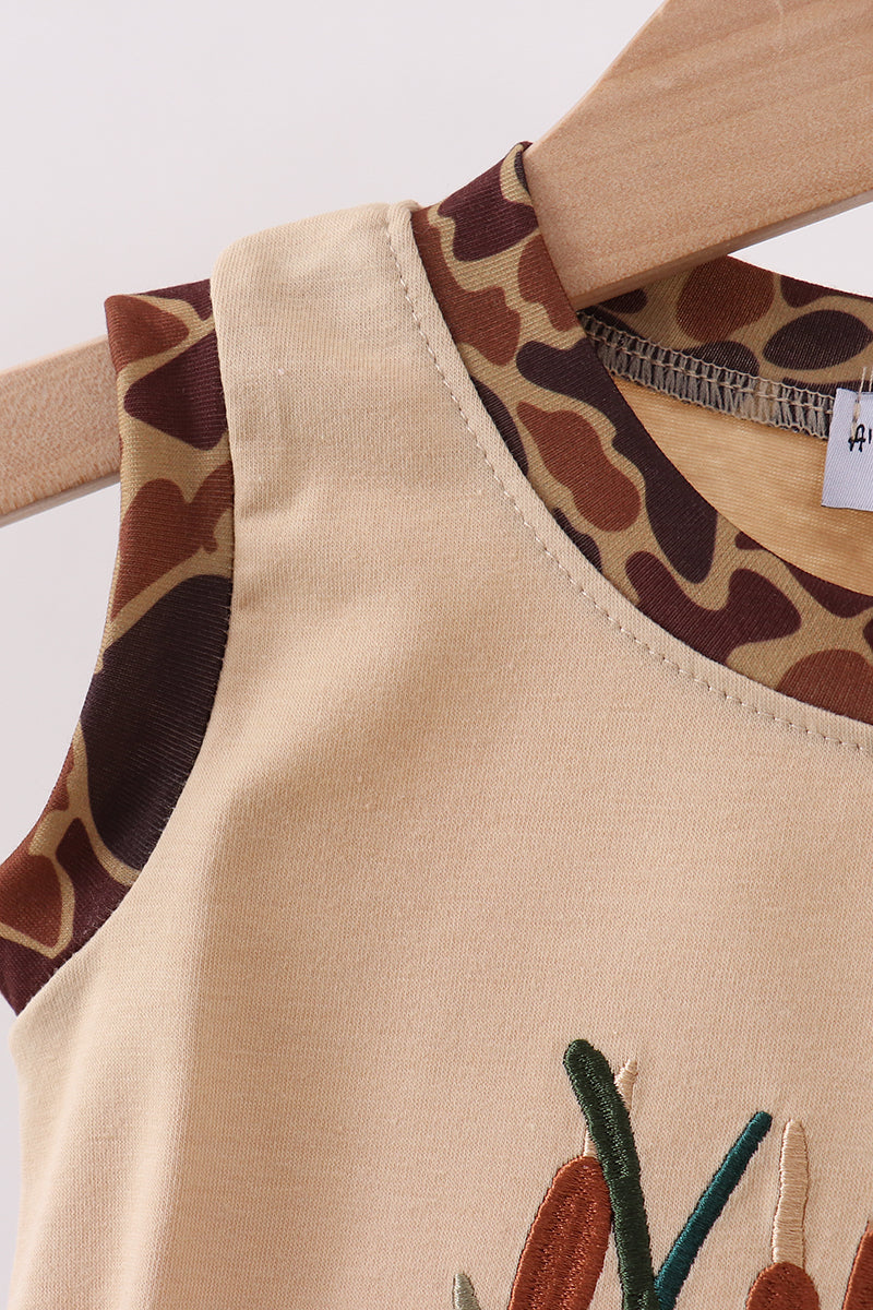 Camouflage duck applique bubble - Fierce and Chic