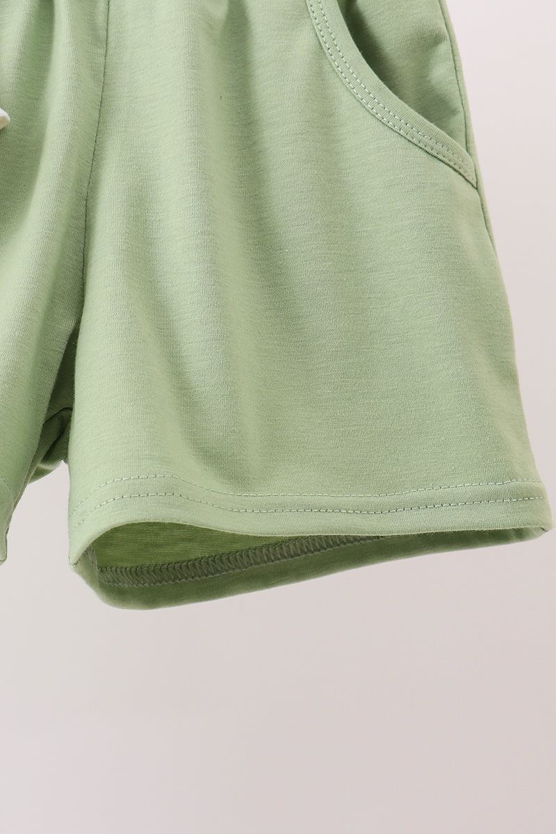 Monster truck embroidery stripe shorts set - Fierce and Chic