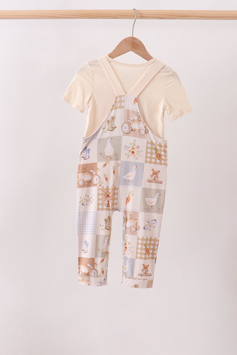 Khaki Goose Bamboo 2PC Romper Set - Fierce and Chic