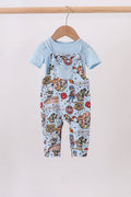 Blue character bamboo romper set - Fierce and Chic