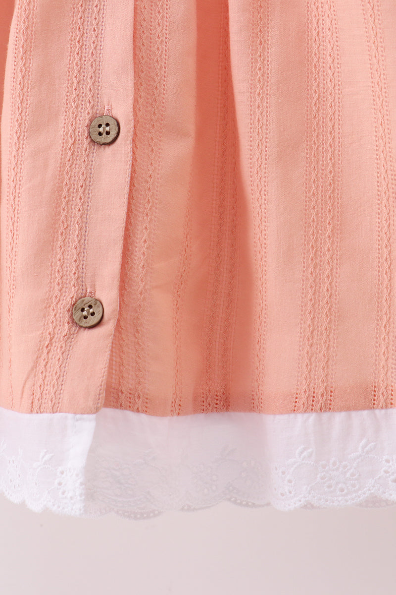 Pumpkin Jacquard plaid button dress - Fierce and Chic