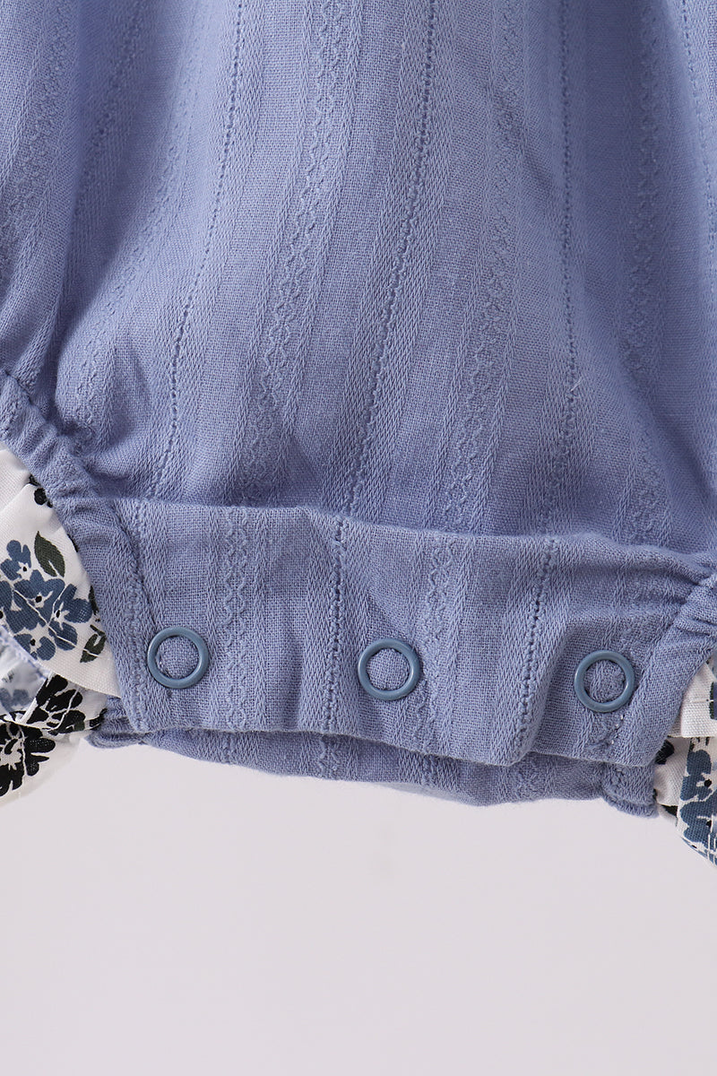 Blue pumpkin embroidery lace ruffle bubble - Fierce and Chic