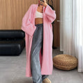 Long Sleeve Wool Overcoat Trench Coat Sweaters Women Clothing Autumn Winter