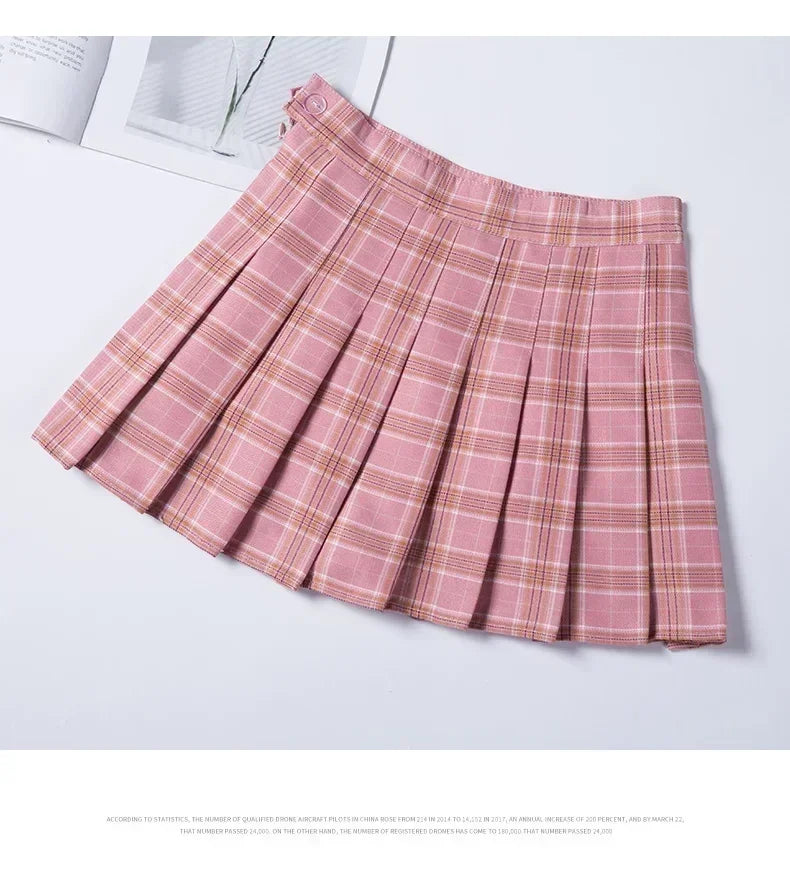 Women's Skirt Without Shorts Fashion Korean Style Ropa Black Harajuku Plaid Falda Short De Mujer Mini Pleated Skirts For Girls - Fierce and Chic