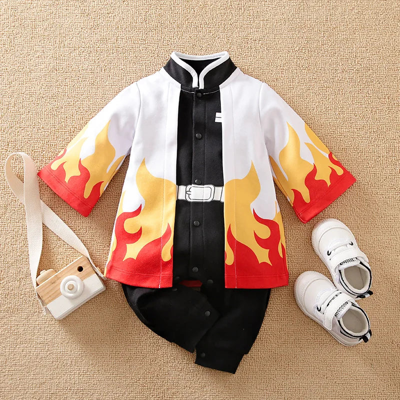 Newborn Baby Anime Cape Style Children Long Sleeve Cotton Bodysuit, Cute Kids Boys Girls Romper - Fierce and Chic