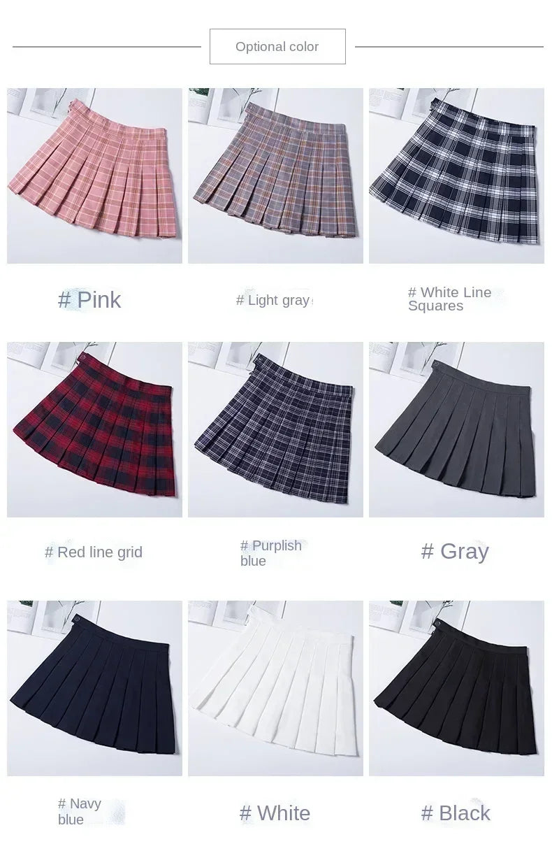 Women's Skirt Without Shorts Fashion Korean Style Ropa Black Harajuku Plaid Falda Short De Mujer Mini Pleated Skirts For Girls - Fierce and Chic