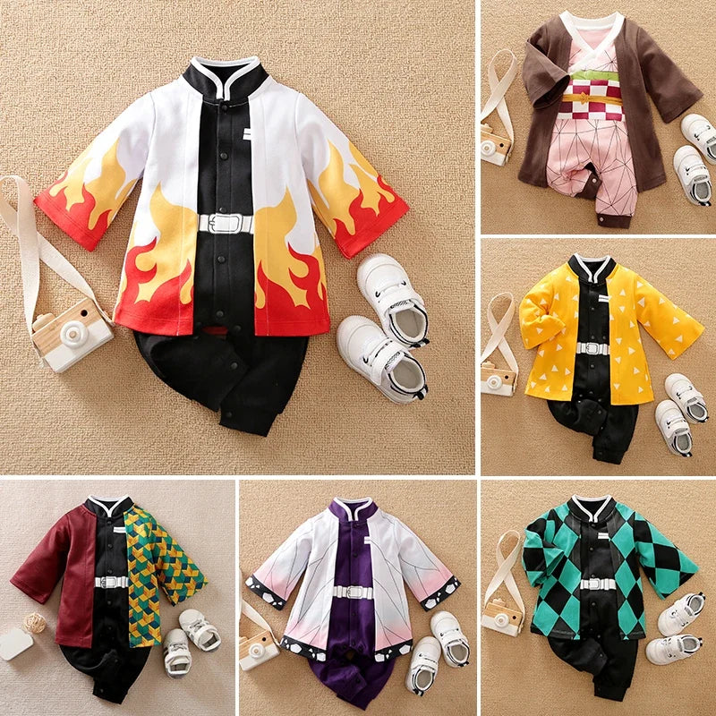 Newborn Baby Anime Cape Style Children Long Sleeve Cotton Bodysuit, Cute Kids Boys Girls Romper - Fierce and Chic