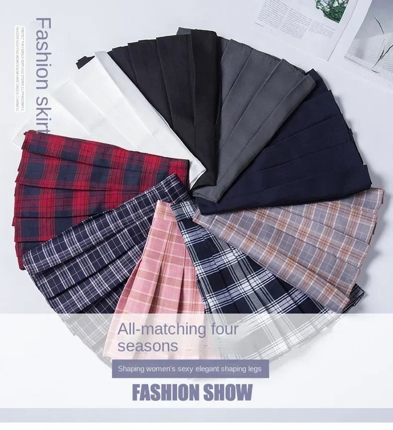 Women's Skirt Without Shorts Fashion Korean Style Ropa Black Harajuku Plaid Falda Short De Mujer Mini Pleated Skirts For Girls - Fierce and Chic