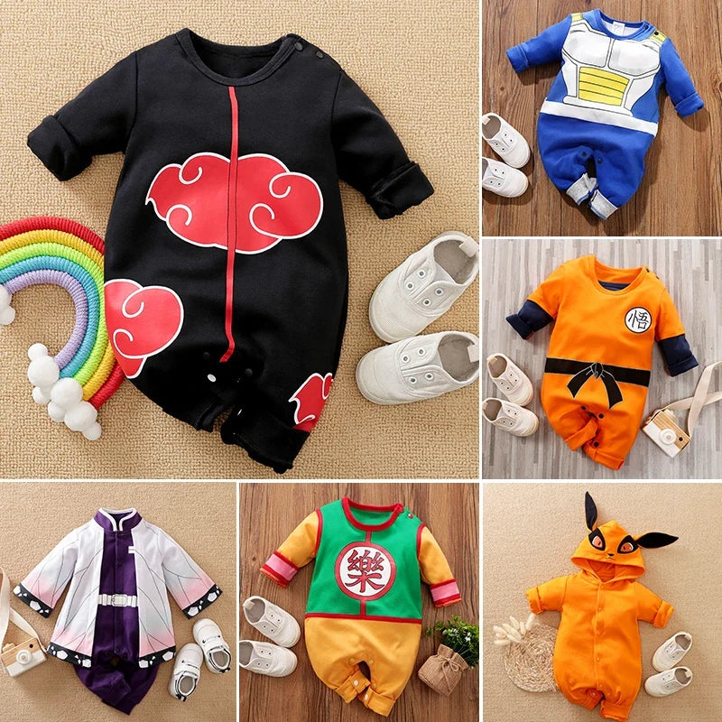 Newborn Baby Anime Cape Style Children Long Sleeve Cotton Bodysuit, Cute Kids Boys Girls Romper - Fierce and Chic