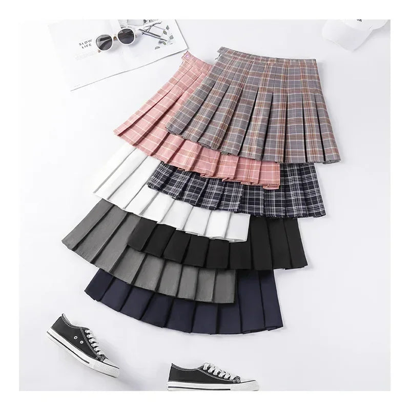 Women's Skirt Without Shorts Fashion Korean Style Ropa Black Harajuku Plaid Falda Short De Mujer Mini Pleated Skirts For Girls - Fierce and Chic