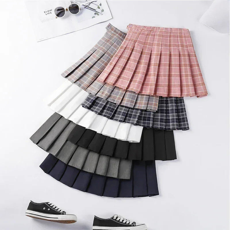 Women's Skirt Without Shorts Fashion Korean Style Ropa Black Harajuku Plaid Falda Short De Mujer Mini Pleated Skirts For Girls - Fierce and Chic