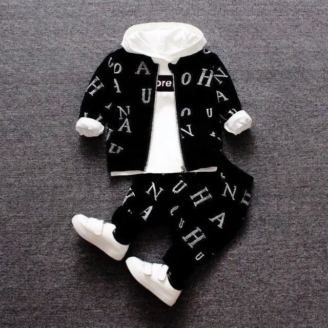 Spring and Autumn Boys Clothing Set Girls' Spring and Autumn Leisure Three piece Set Infant and Young Children's Clothing - Fierce and Chic
