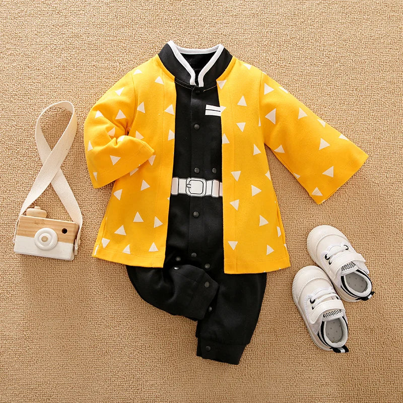 Newborn Baby Anime Cape Style Children Long Sleeve Cotton Bodysuit, Cute Kids Boys Girls Romper - Fierce and Chic