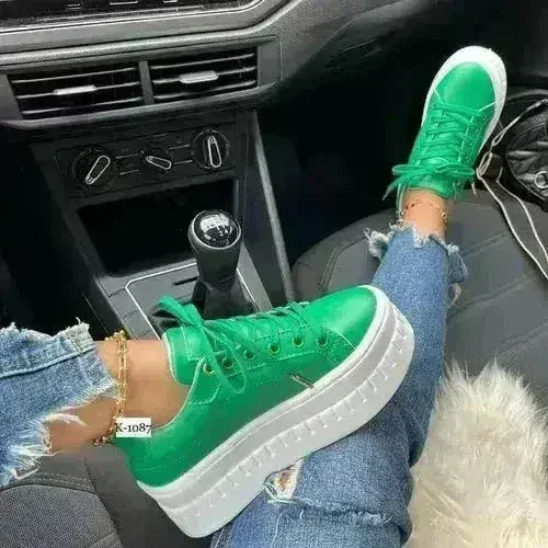 Women's Chunky Platform Sneakers | Casual Flat Shoes - Femstylo - Fierce and Chic