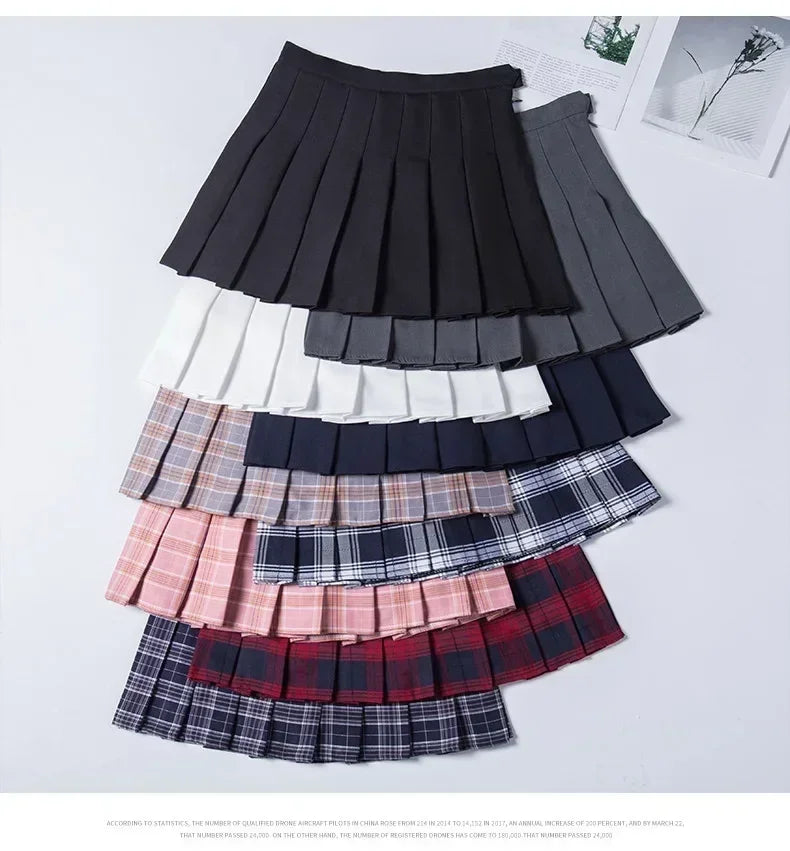Women's Skirt Without Shorts Fashion Korean Style Ropa Black Harajuku Plaid Falda Short De Mujer Mini Pleated Skirts For Girls - Fierce and Chic